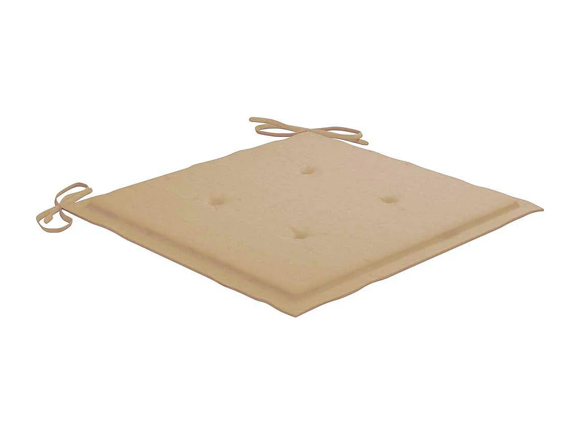 Sillas de jardín 2 unidades madera maciza de teca con cojines beige
