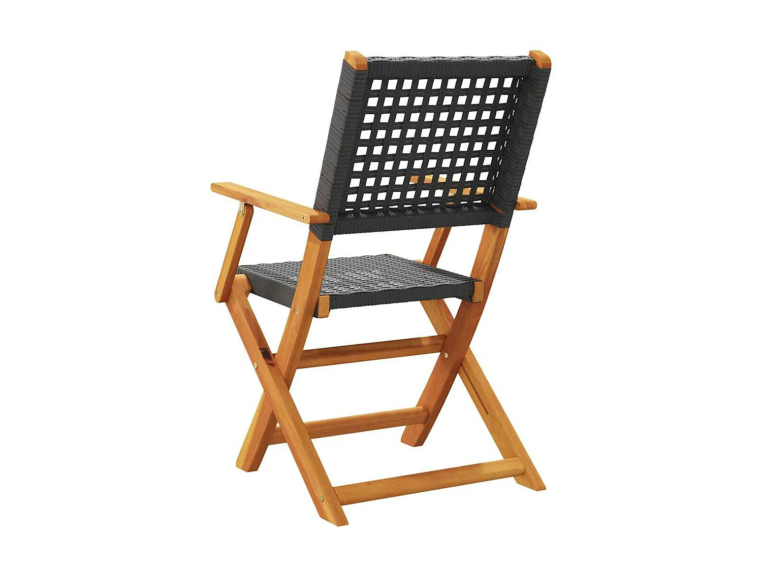 Chaises de jardin pliantes lot de 8 noir poly rotin bois massif