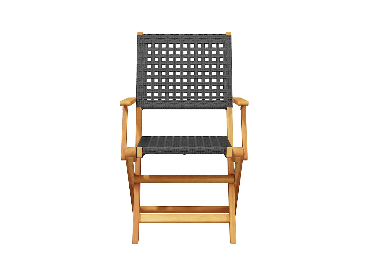 Chaises de jardin pliantes lot de 8 noir poly rotin bois massif