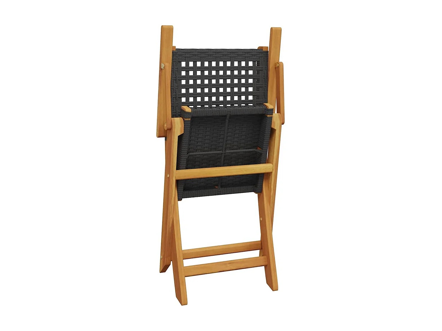 Chaises de jardin pliantes lot de 8 noir poly rotin bois massif