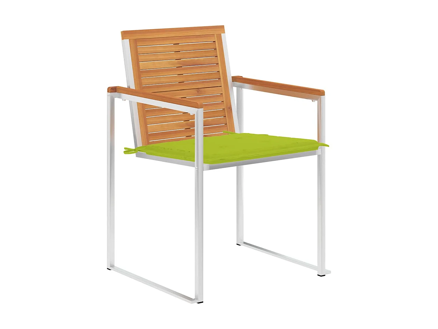 Chaises de jardin avec coussins 2 pièces Acacia solide et acier