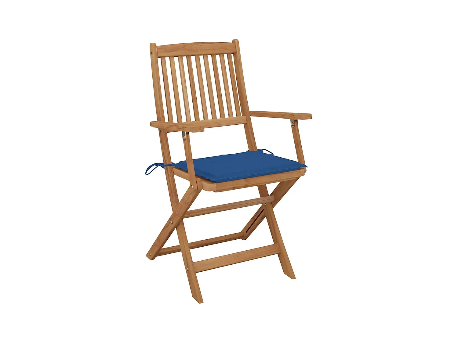 Chaises pliables de jardin 2 pièces avec coussins Bois d'acacia