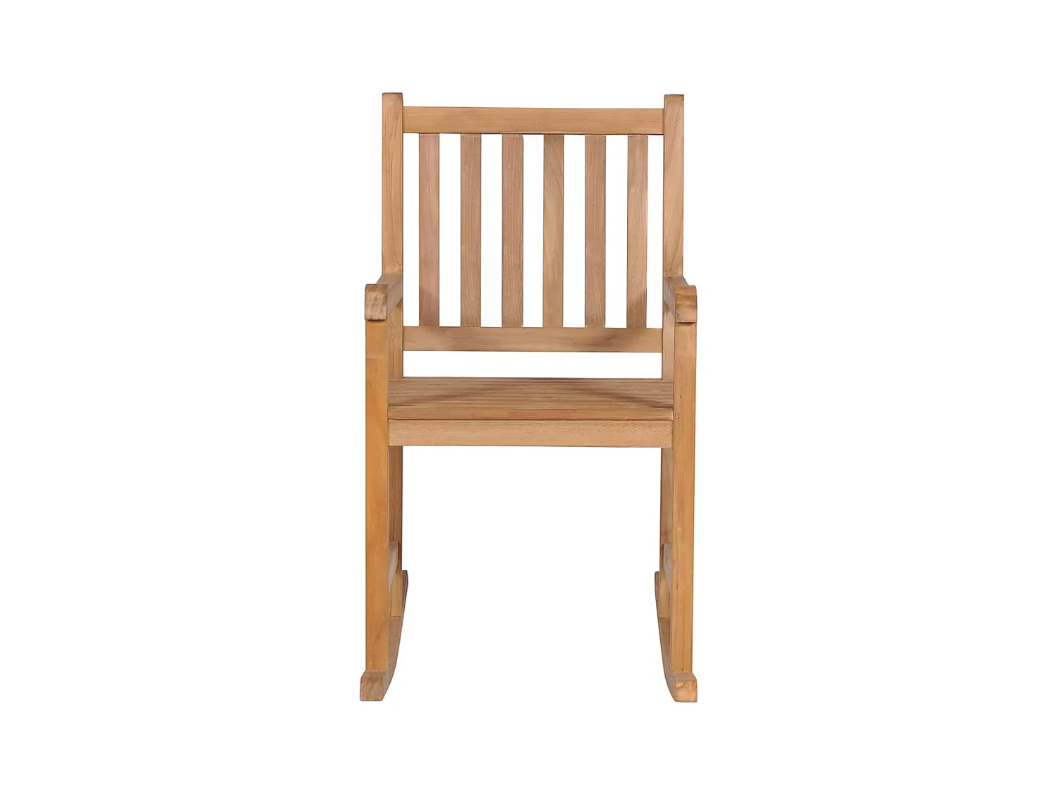 Chaise à bascule avec coussin bleu royal Bois de teck solide