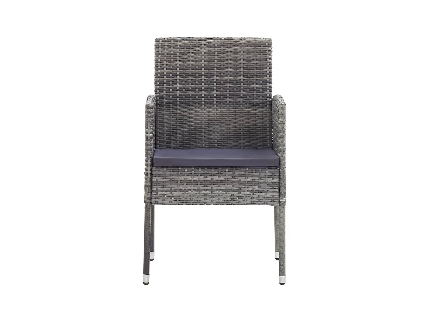 Chaises de jardin coussins gris foncé 2 pièces résine tressée