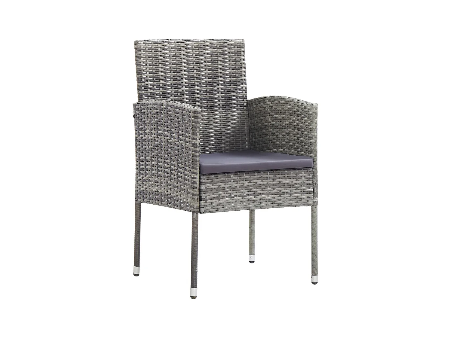 Chaises de jardin coussins gris foncé 2 pièces résine tressée