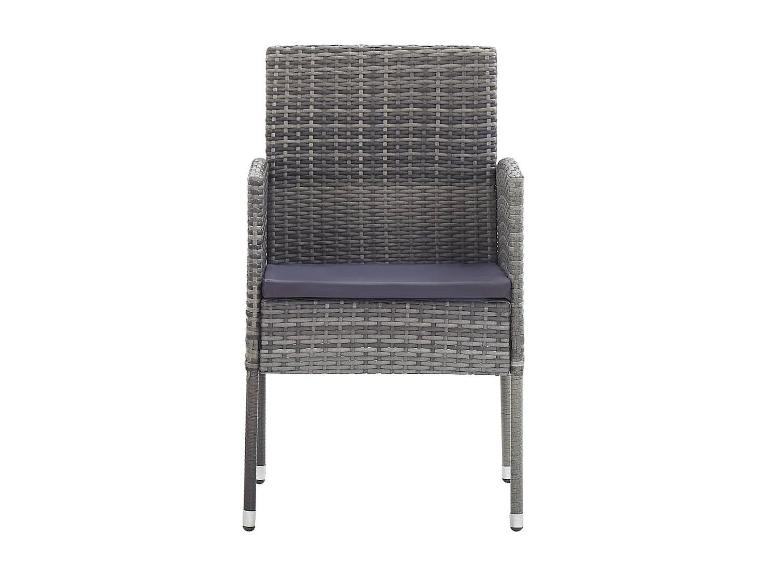 Chaises de jardin coussins gris foncé 2 pièces résine tressée