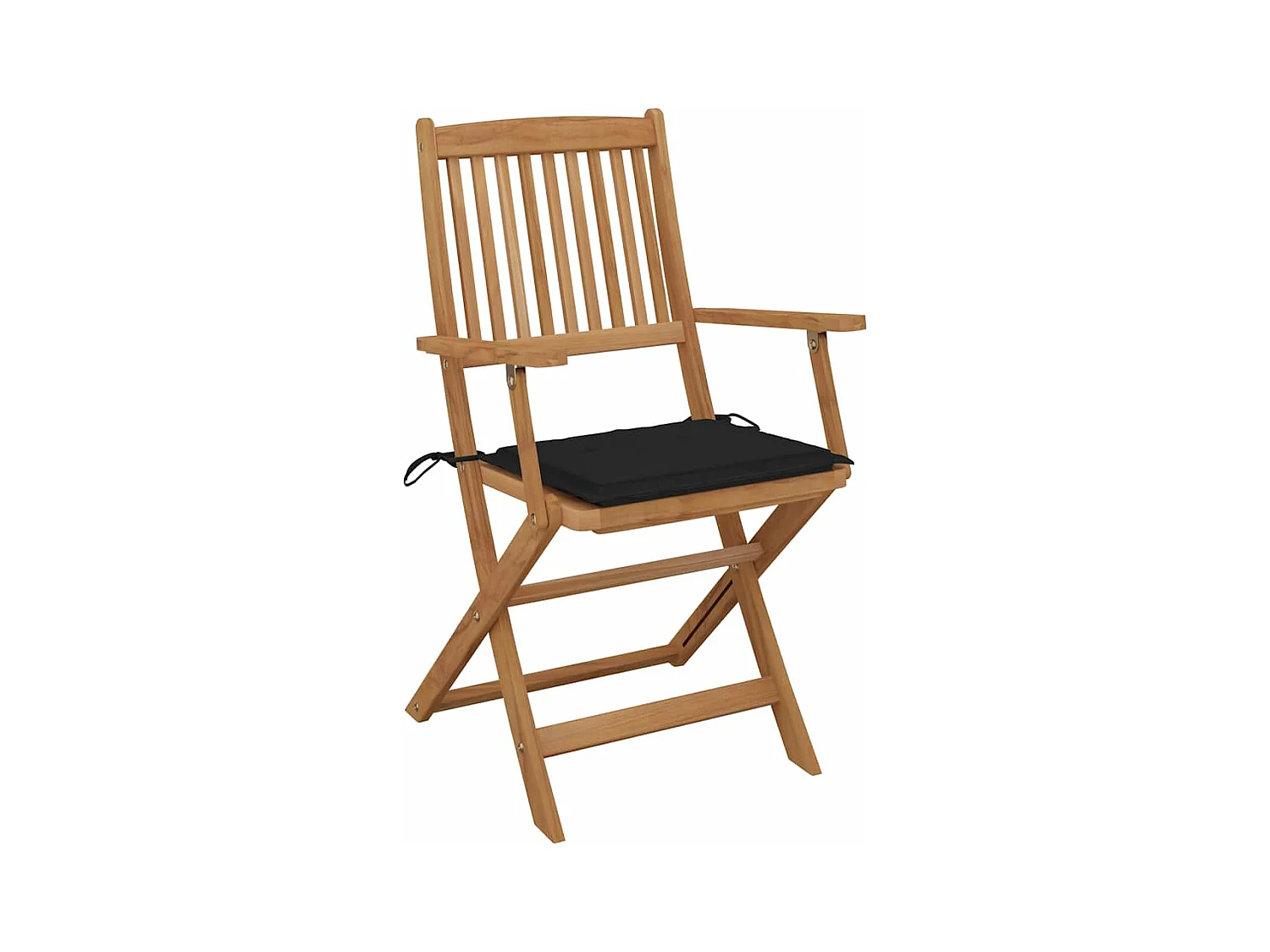 Chaises pliables de jardin 2 pièces avec coussins Bois d'acacia