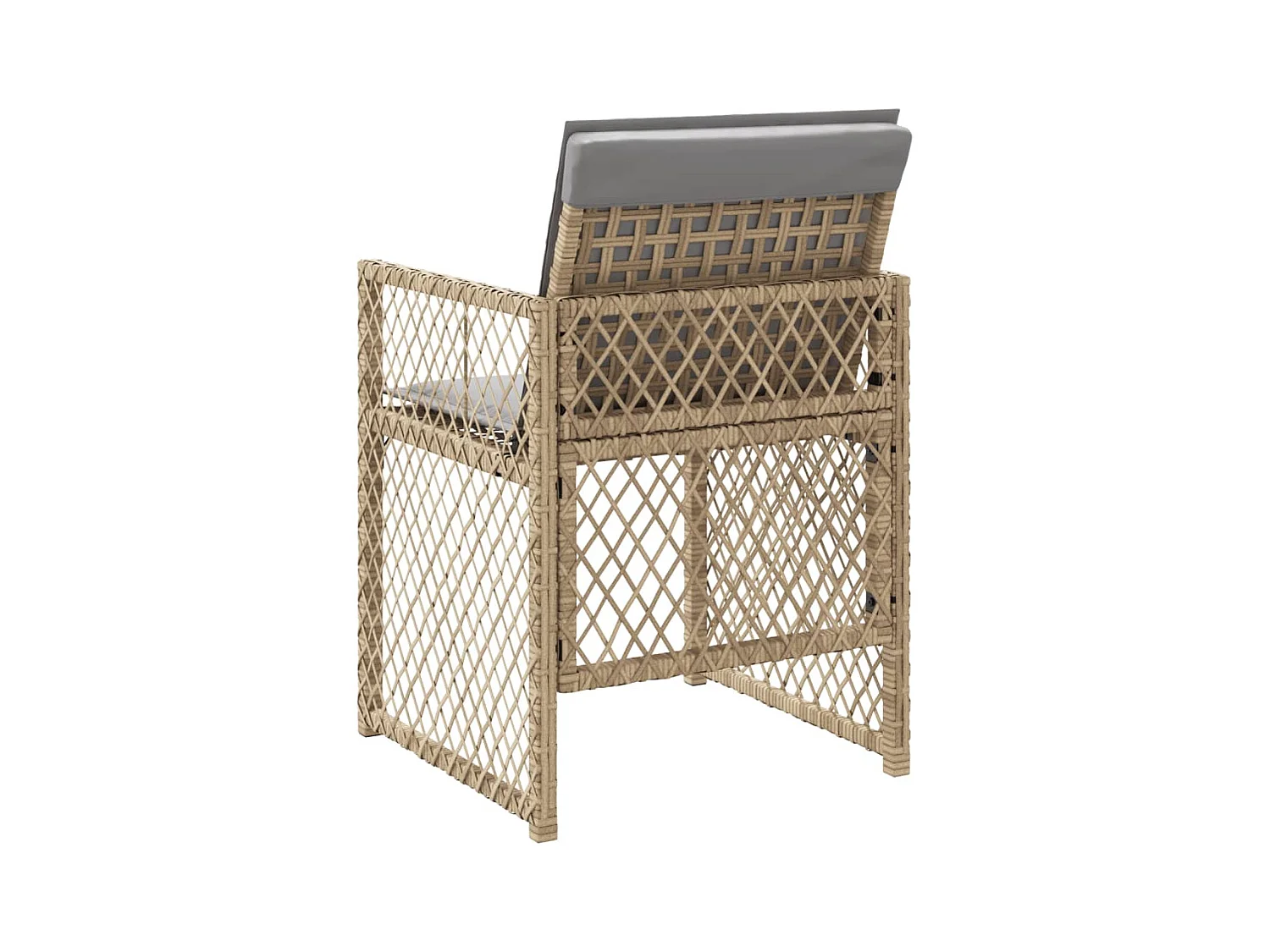 Cadeiras de jardim com almofadões 4 peças vime PE bege misturado