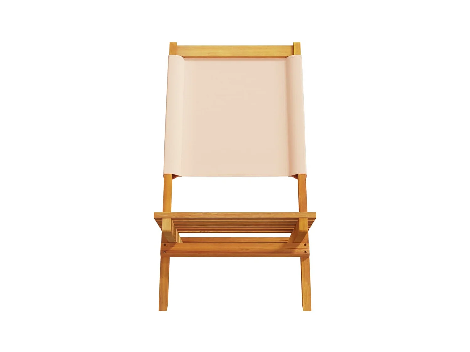 Chaises de jardin pliantes lot de 4 beige tissu et bois massif