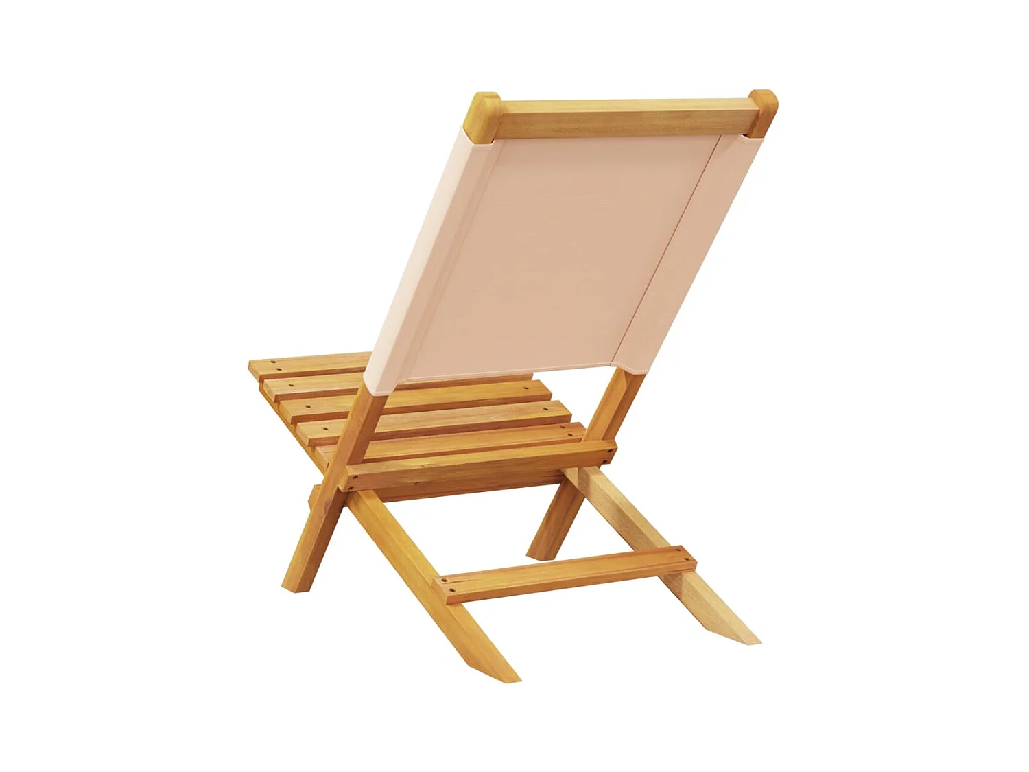 Chaises de jardin pliantes lot de 4 beige tissu et bois massif