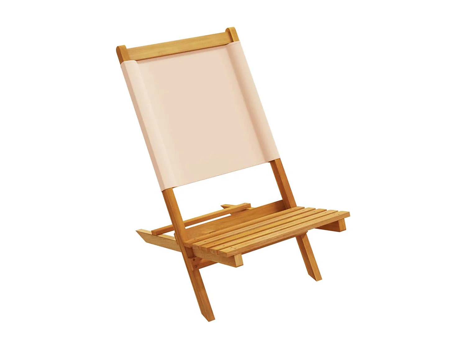 Chaises de jardin pliantes lot de 4 beige tissu et bois massif
