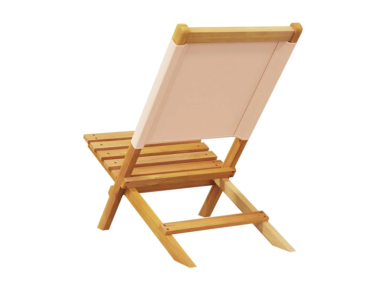 Chaises de jardin pliantes lot de 4 beige tissu et bois massif