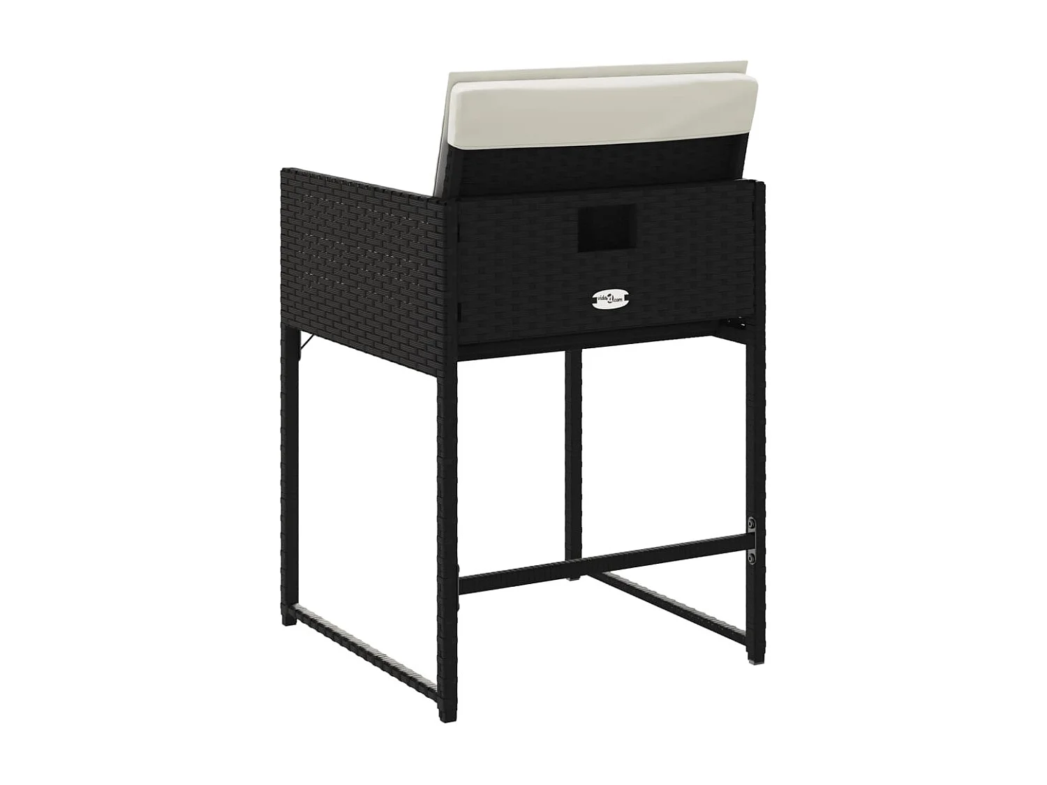 Tuinstoelen 4 st met kussens poly rattan zwart