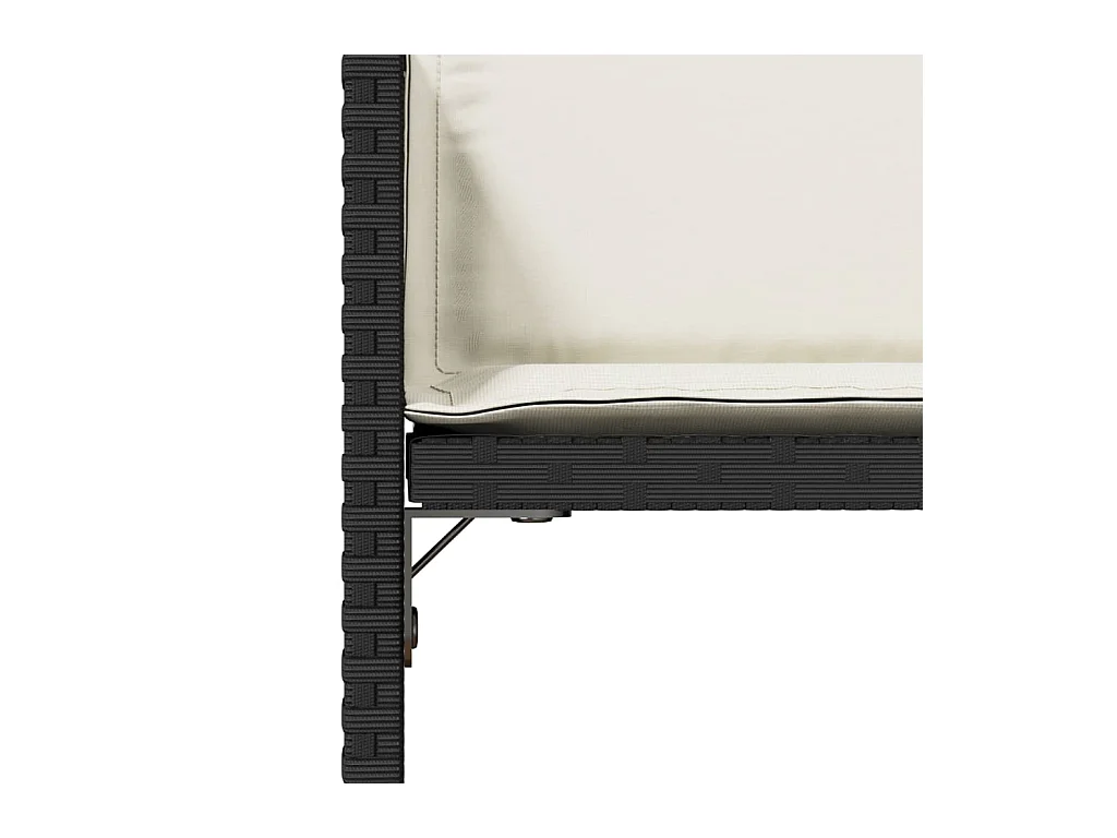 Tuinstoelen 4 st met kussens poly rattan zwart