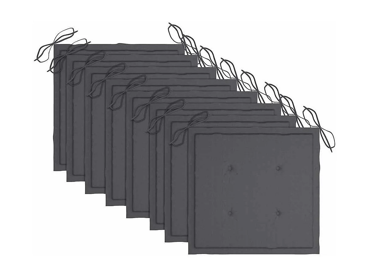 Chaises de jardin 8 pièces avec coussins Bois d'acacia solide