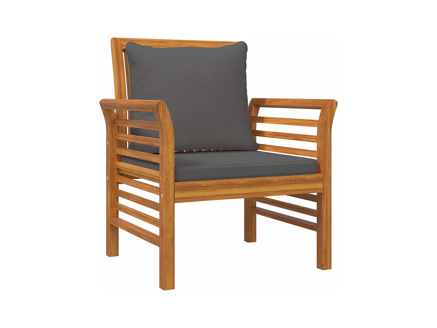 Sillones con cojines gris oscuro 2 unidades madera maciza de acacia