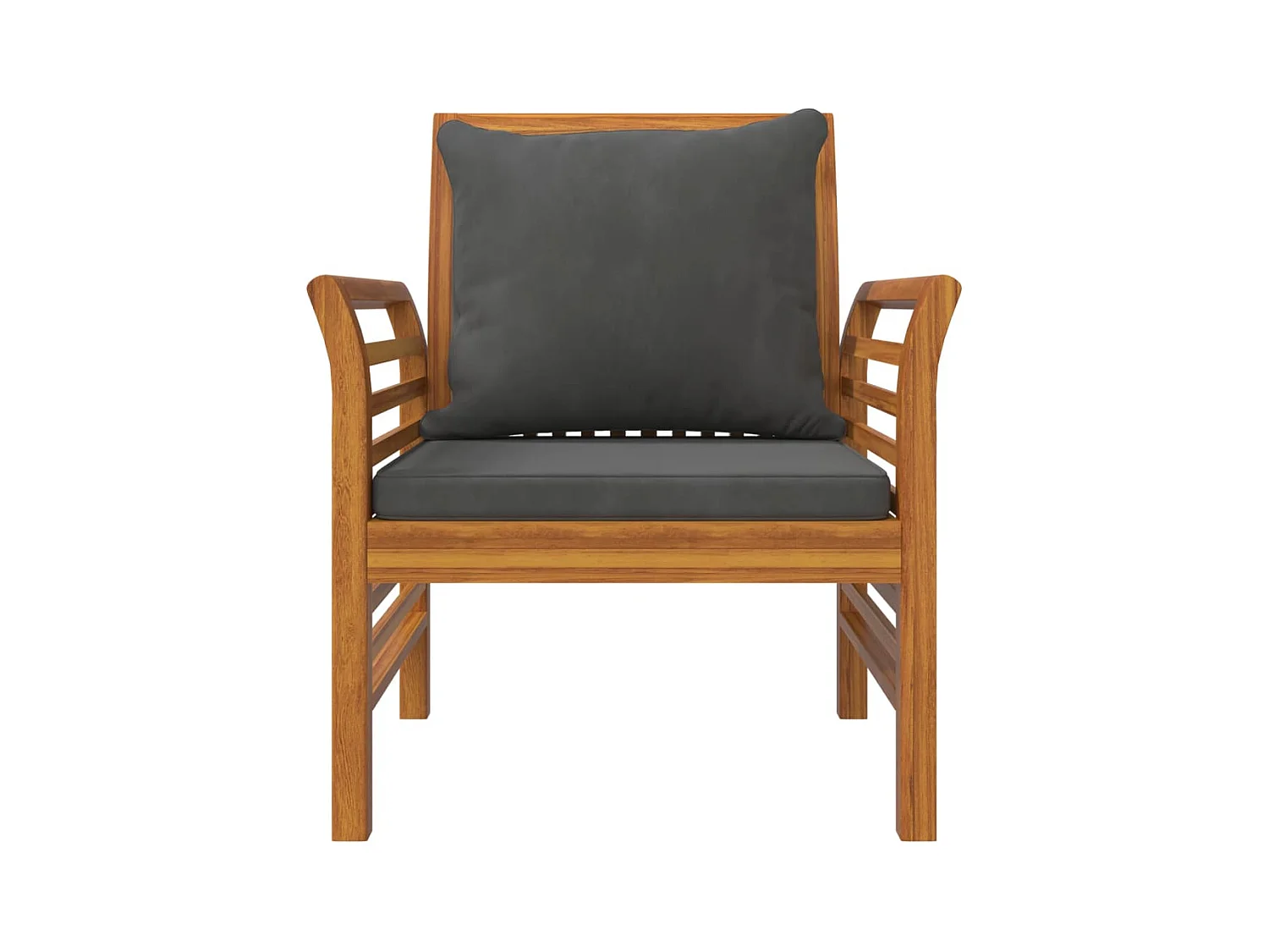 Sillones con cojines gris oscuro 2 unidades madera maciza de acacia