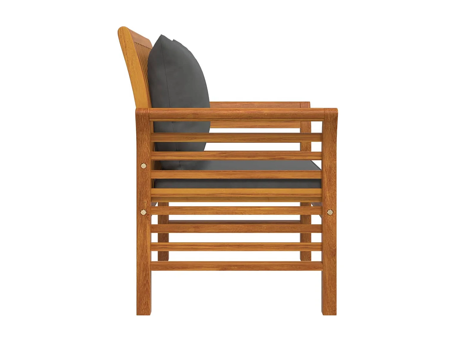 Sillones con cojines gris oscuro 2 unidades madera maciza de acacia