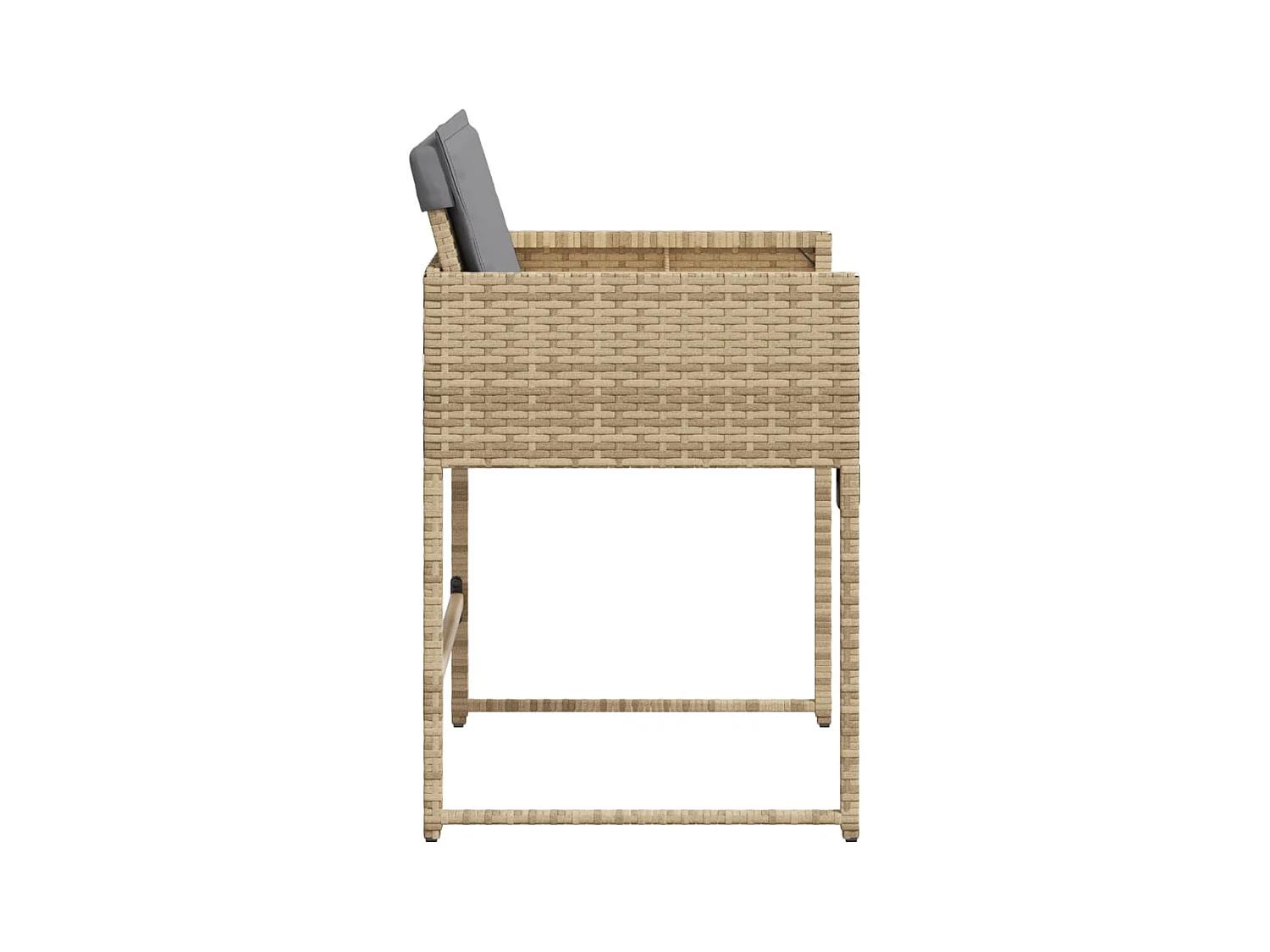 Tuinstoelen 4 st met kussens poly rattan gemengd beige