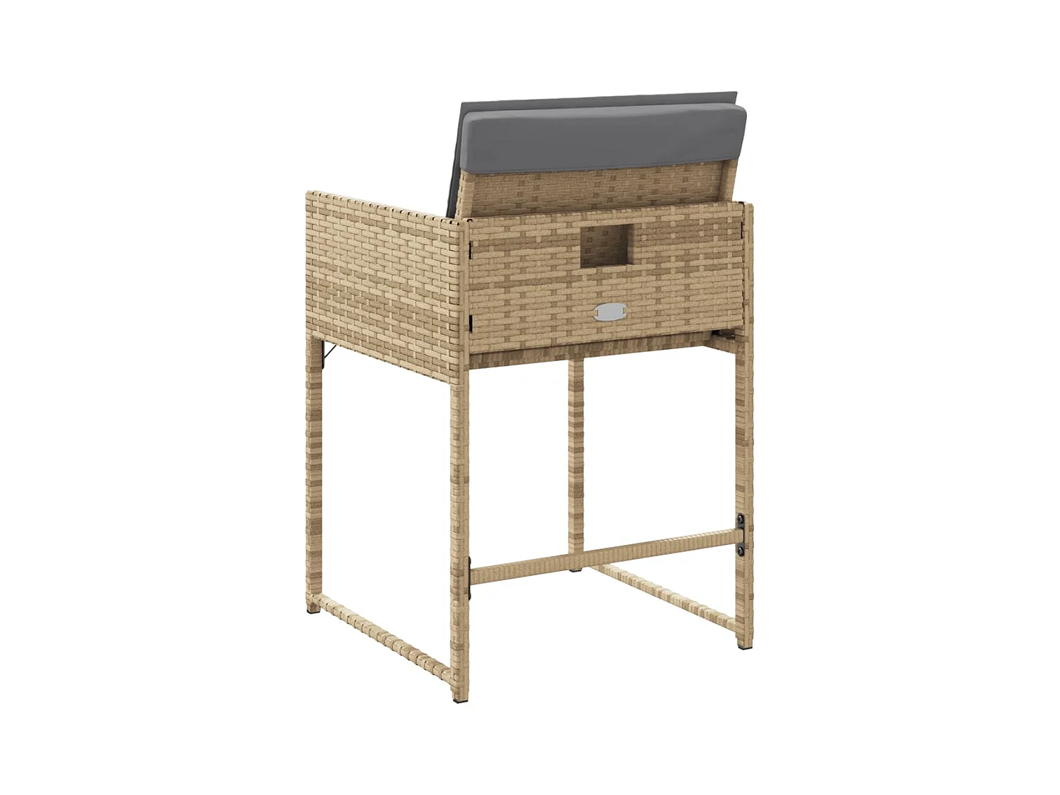 Tuinstoelen 4 st met kussens poly rattan gemengd beige