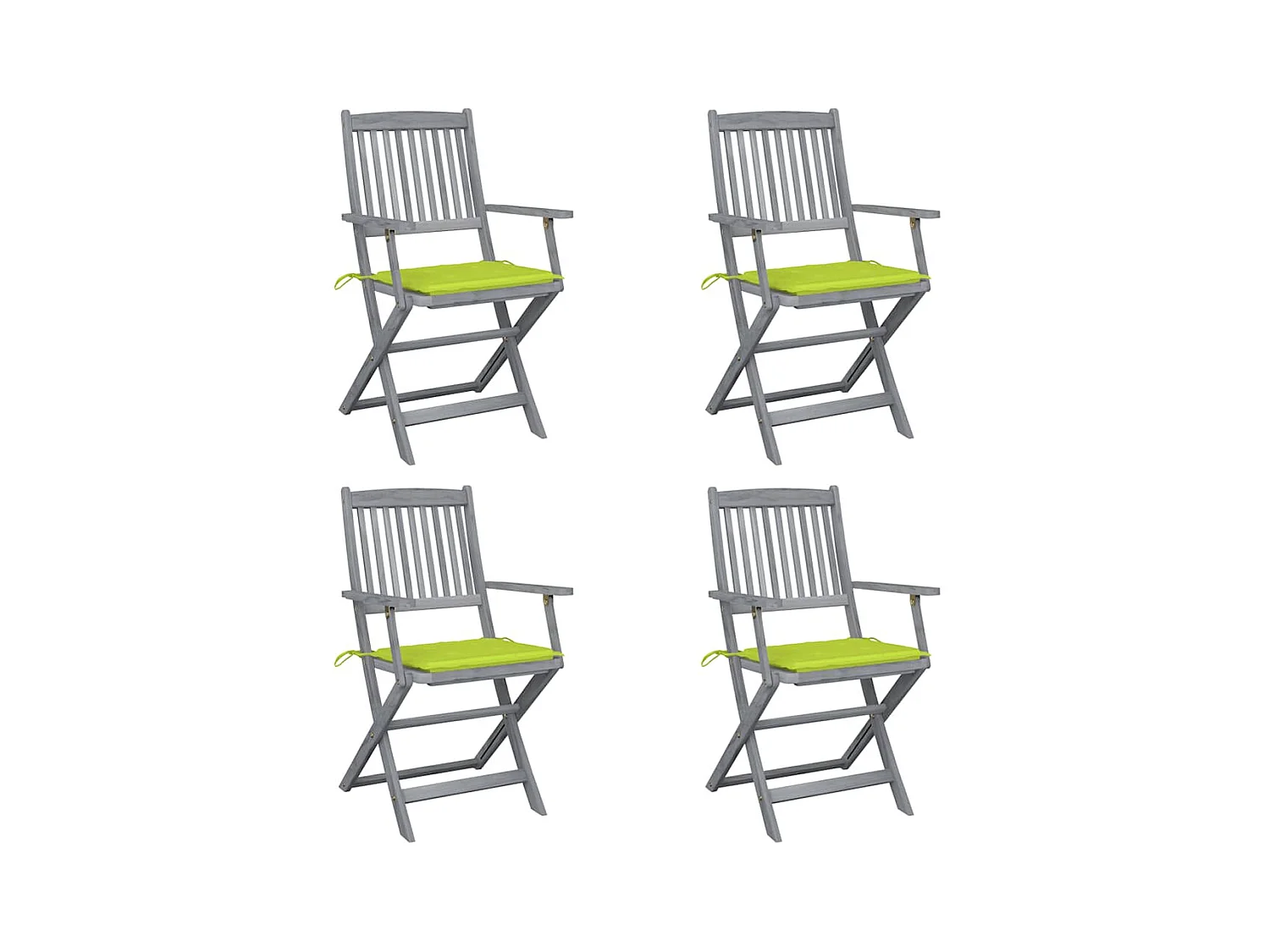 Chaises pliables d'extérieur 4 pièces avec coussins Bois d'acacia