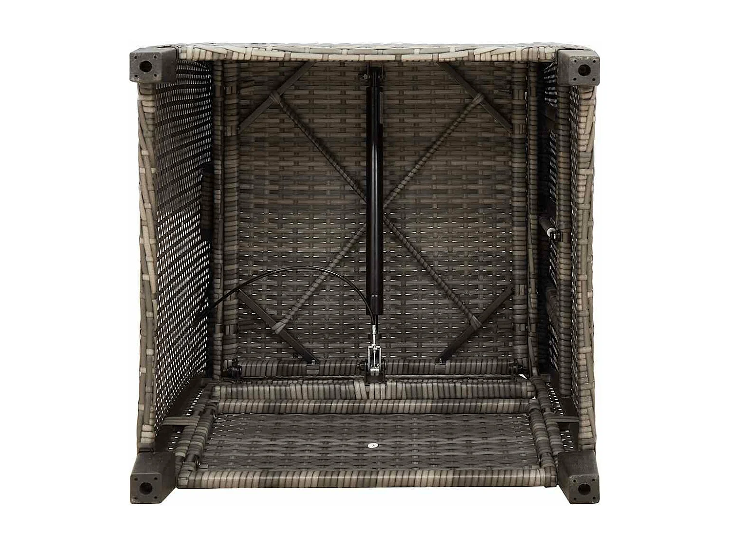 Chaise de jardin inclinable avec table d'appoint gris polyrotin