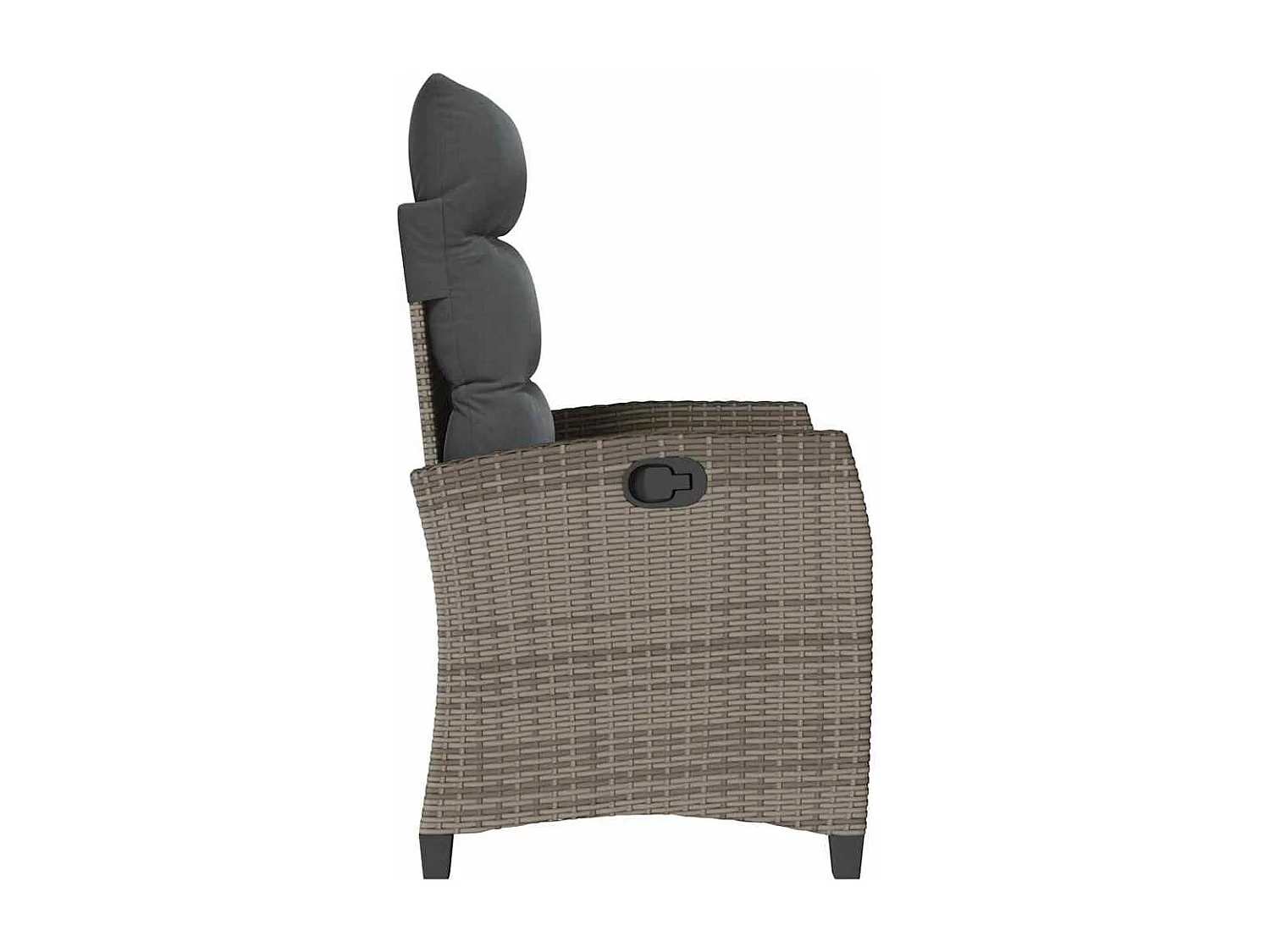 Cadeira de jardim reclinável com mesa de apoio vime PE cinzento