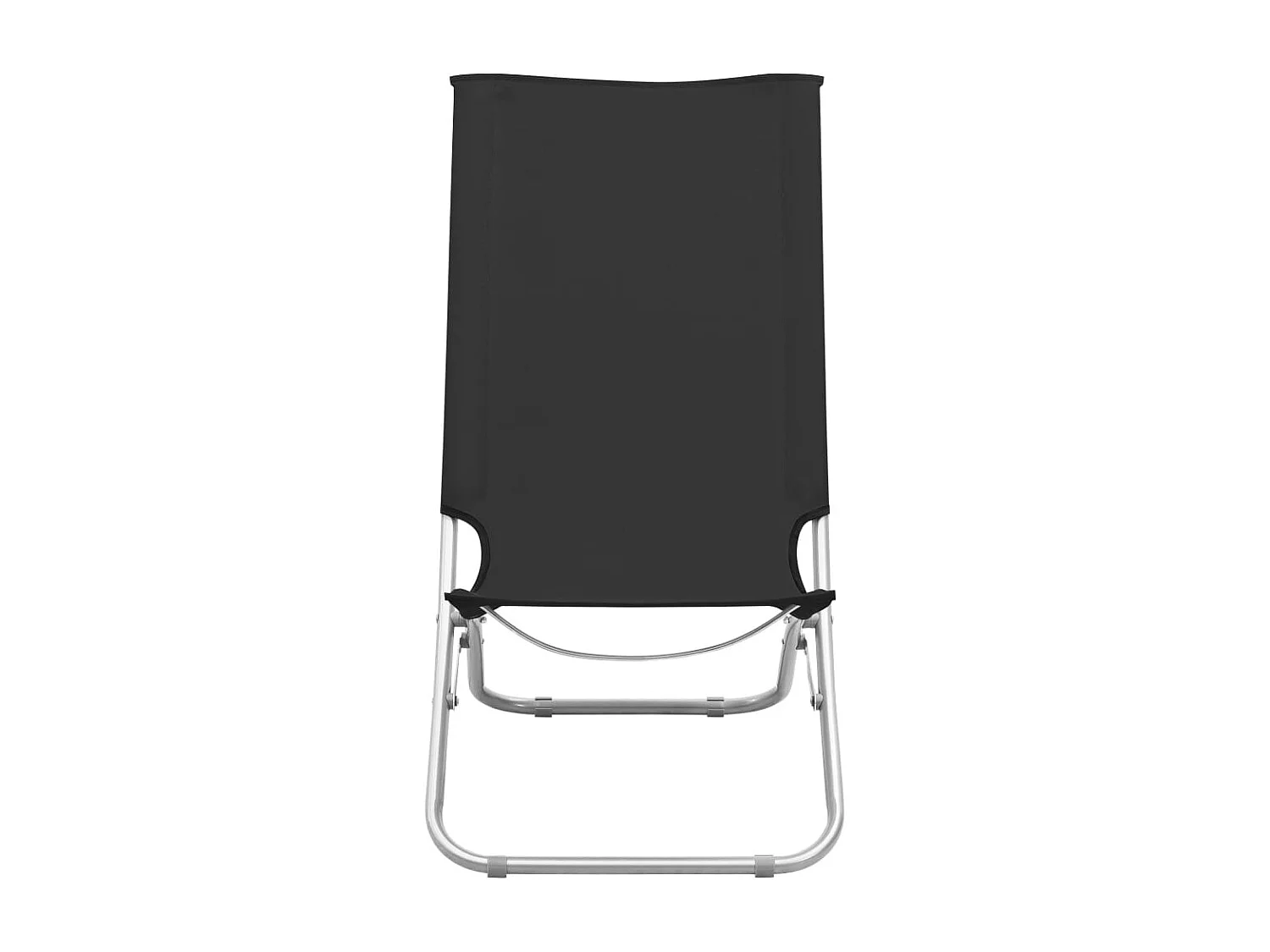 Chaises de plage pliables 2 pièces Noir Tissu