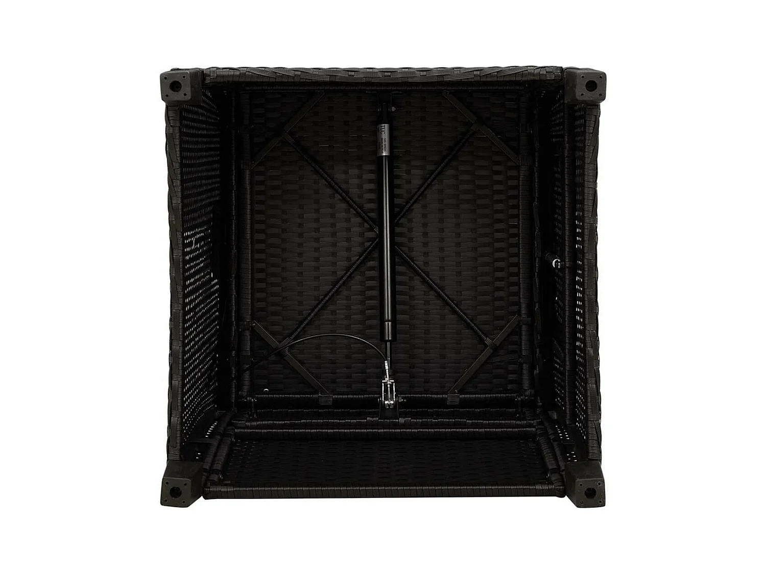 Verstelbare tuinstoel met bijzettafel poly rattan zwart