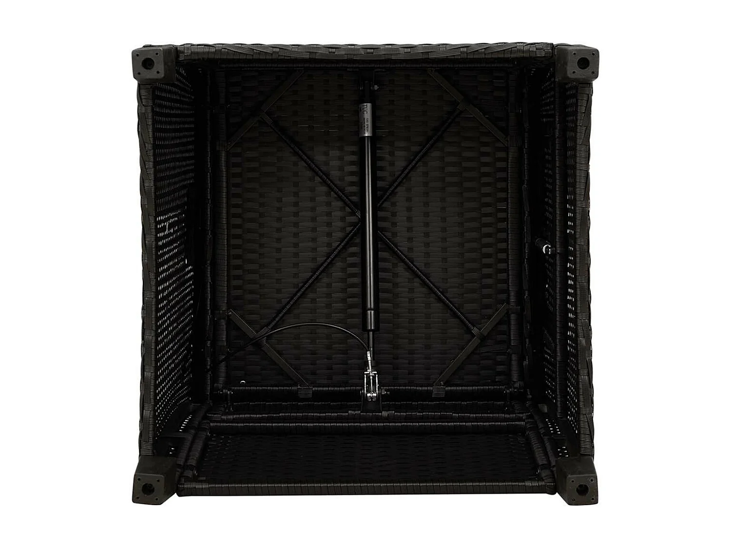 Cadeira de jardim reclinável com mesa de apoio vime PE preto