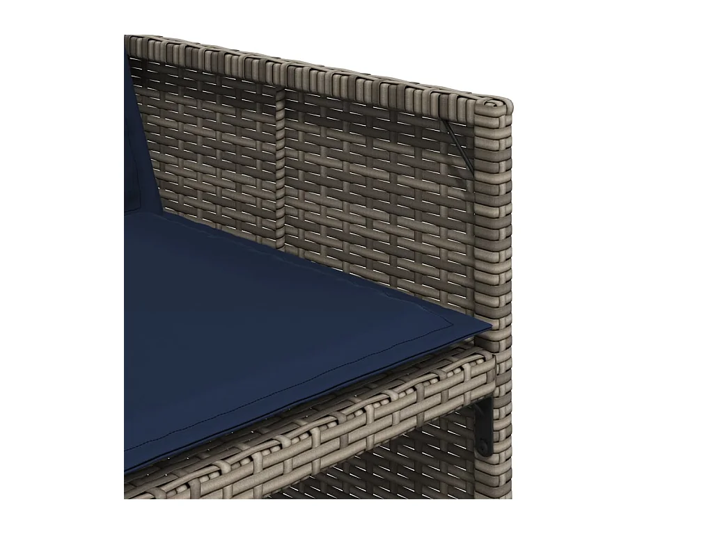 Sillones de jardín con cojines 4 unidades ratán sintético gris