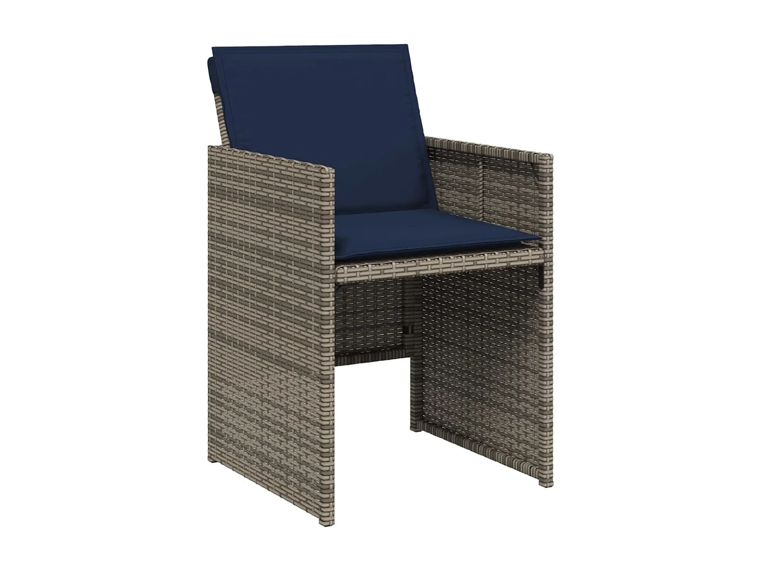 Chaises de jardin avec coussins lot de 4 gris résine tressée