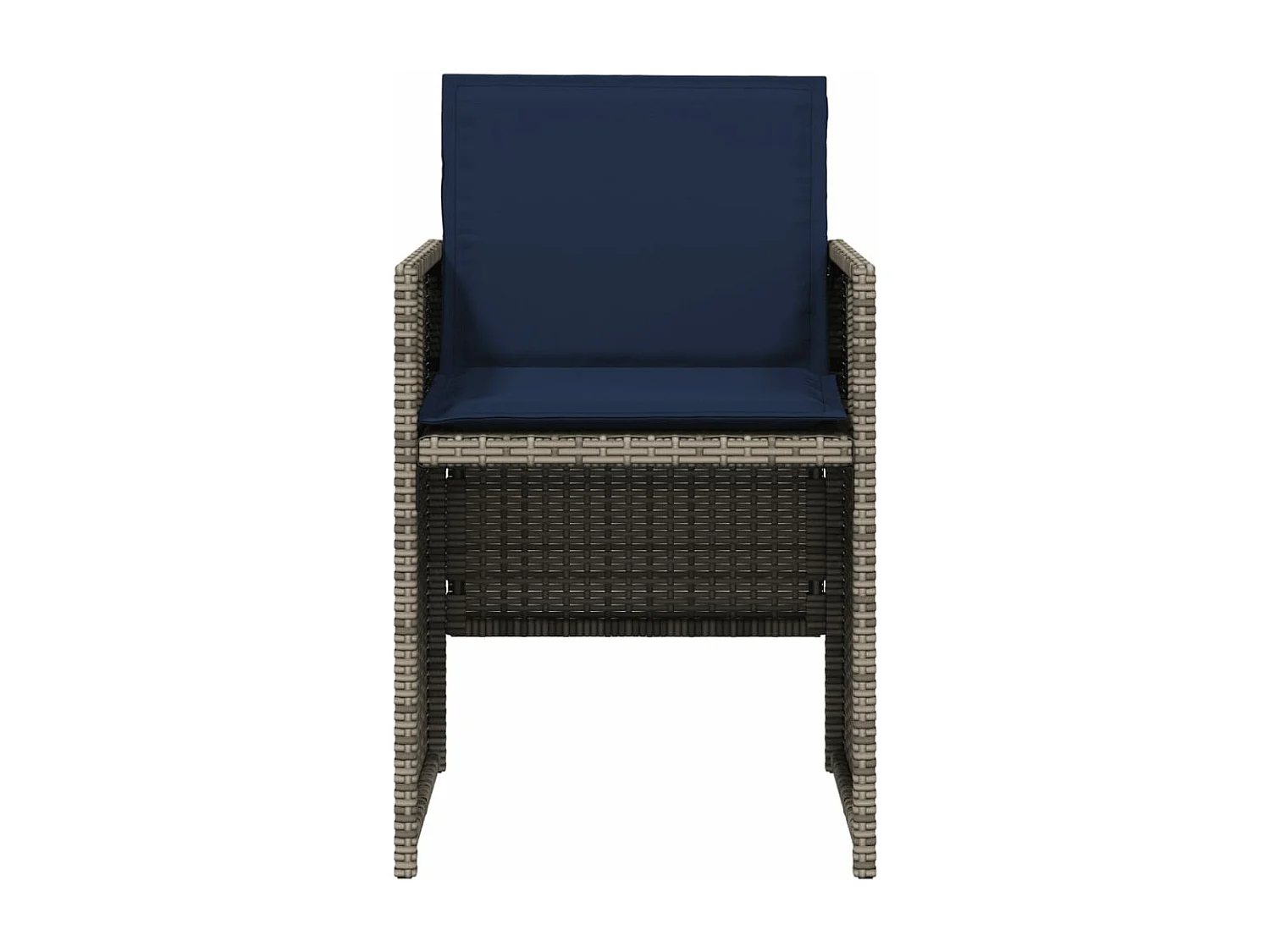 Chaises de jardin avec coussins lot de 4 gris résine tressée