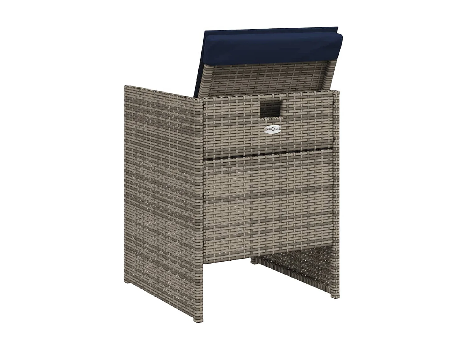 Chaises de jardin avec coussins lot de 4 gris résine tressée