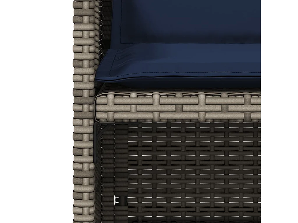 Chaises de jardin avec coussins lot de 4 gris résine tressée