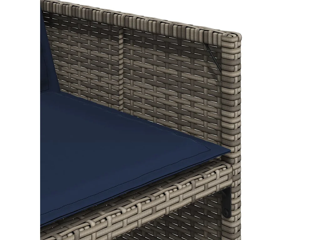 Chaises de jardin avec coussins lot de 4 gris résine tressée