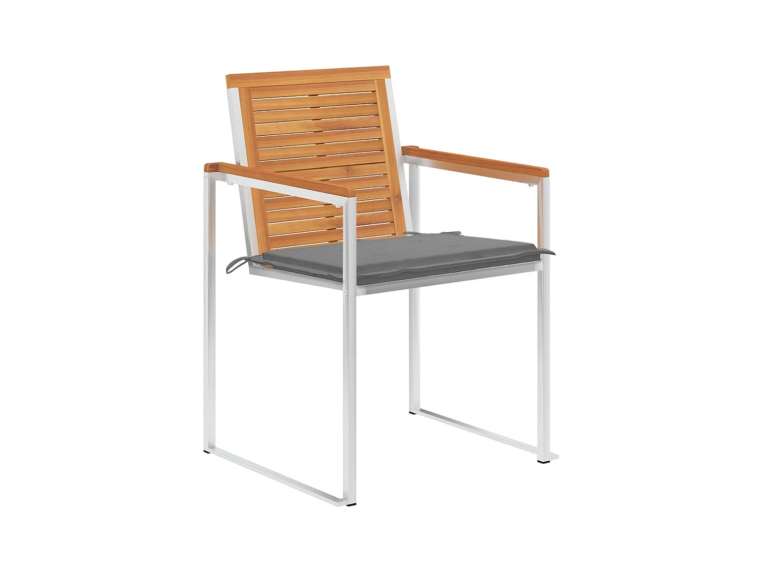 Chaises de jardin 4 pièces avec coussins Bois d'acacia massif