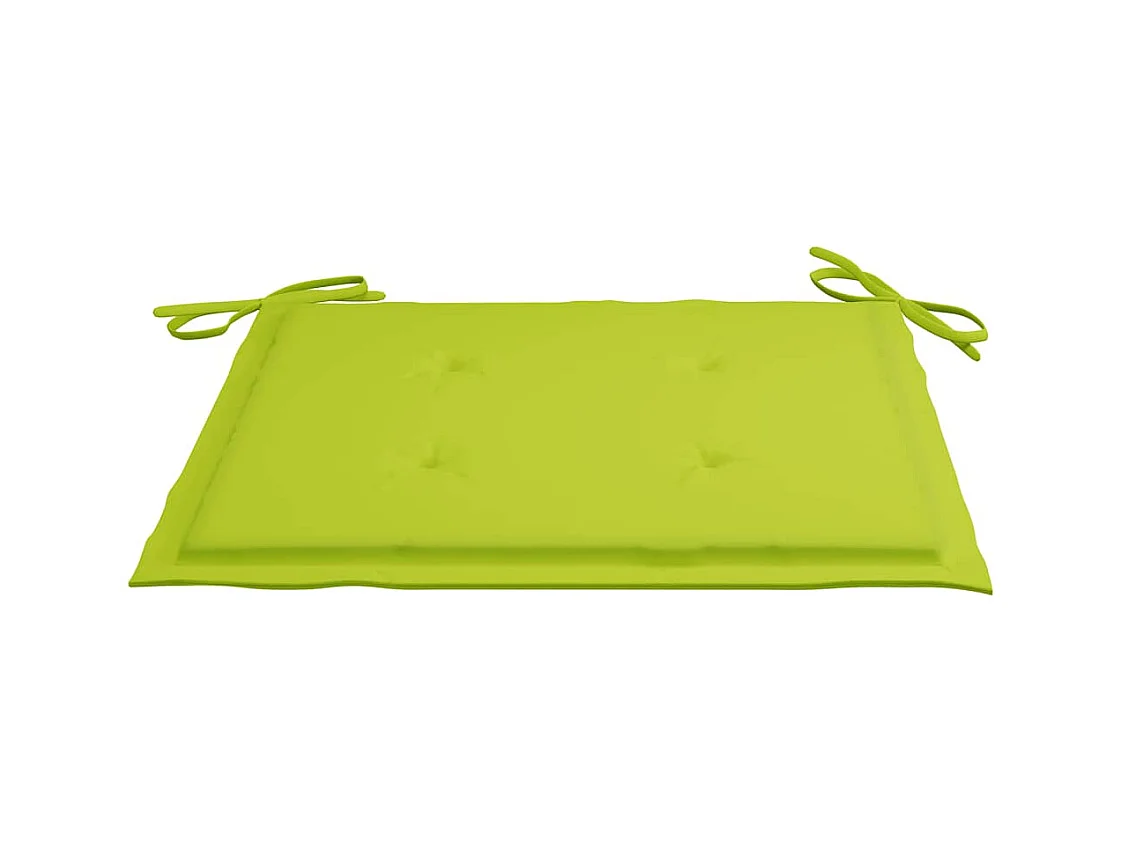 Chaises de jardin avec coussins vert vif 6 pièces Bois de teck