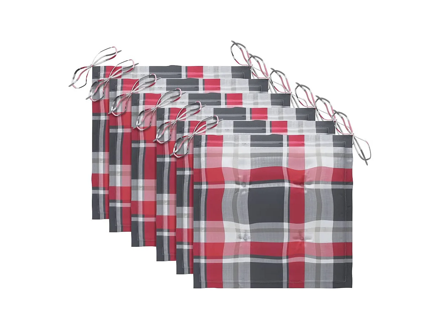 Cadeiras de jantar para jardim 6 peças com almofadões acácia maciça