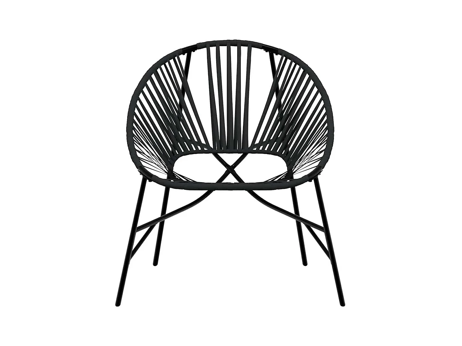 Lot de 3 Chaise de jardin noir résine tressée