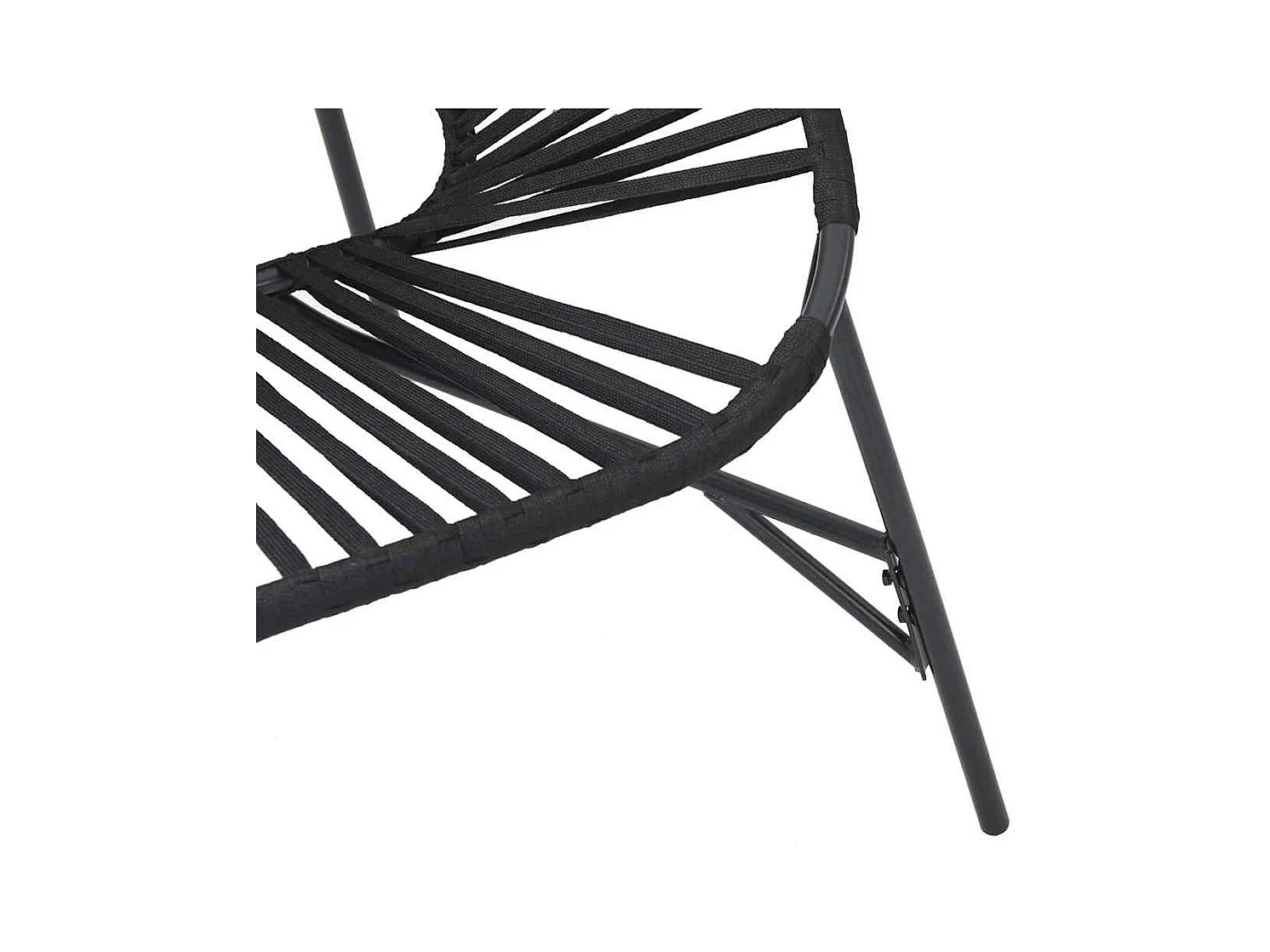 Lot de 3 Chaise de jardin noir résine tressée