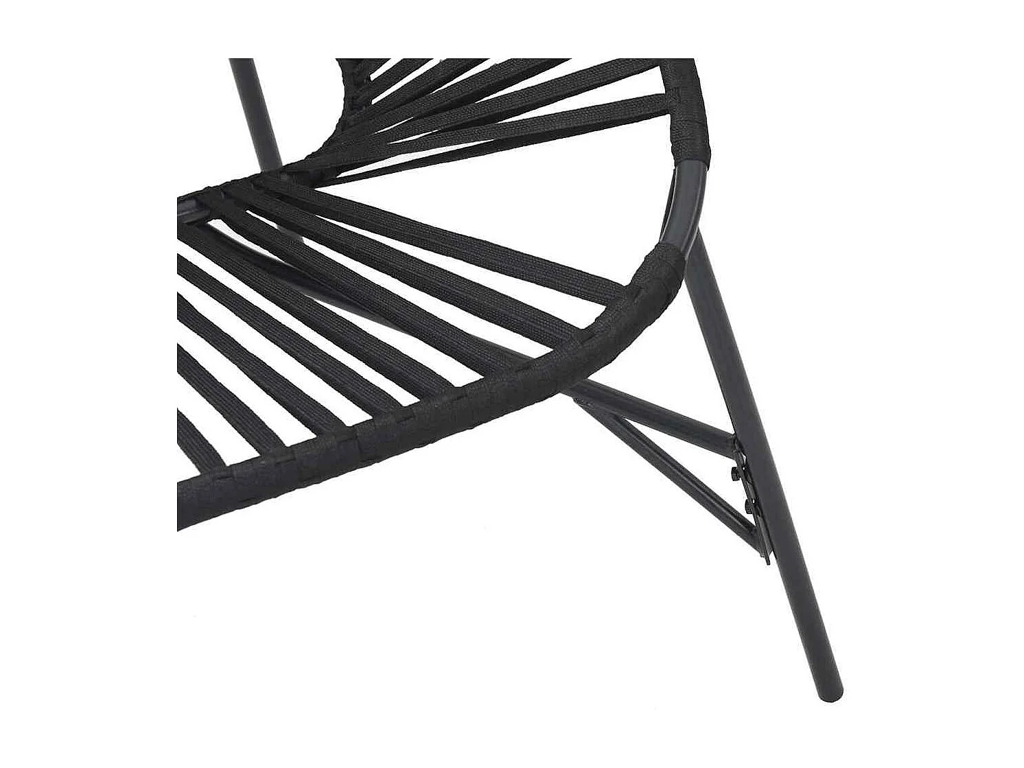 Lot de 3 Chaise de jardin noir résine tressée