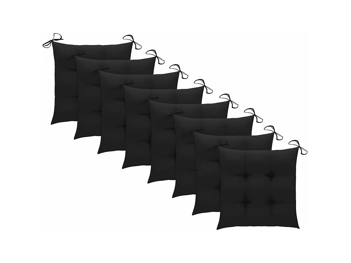 Chaises de jardin 8 pièces avec coussins Bois d'acacia solide