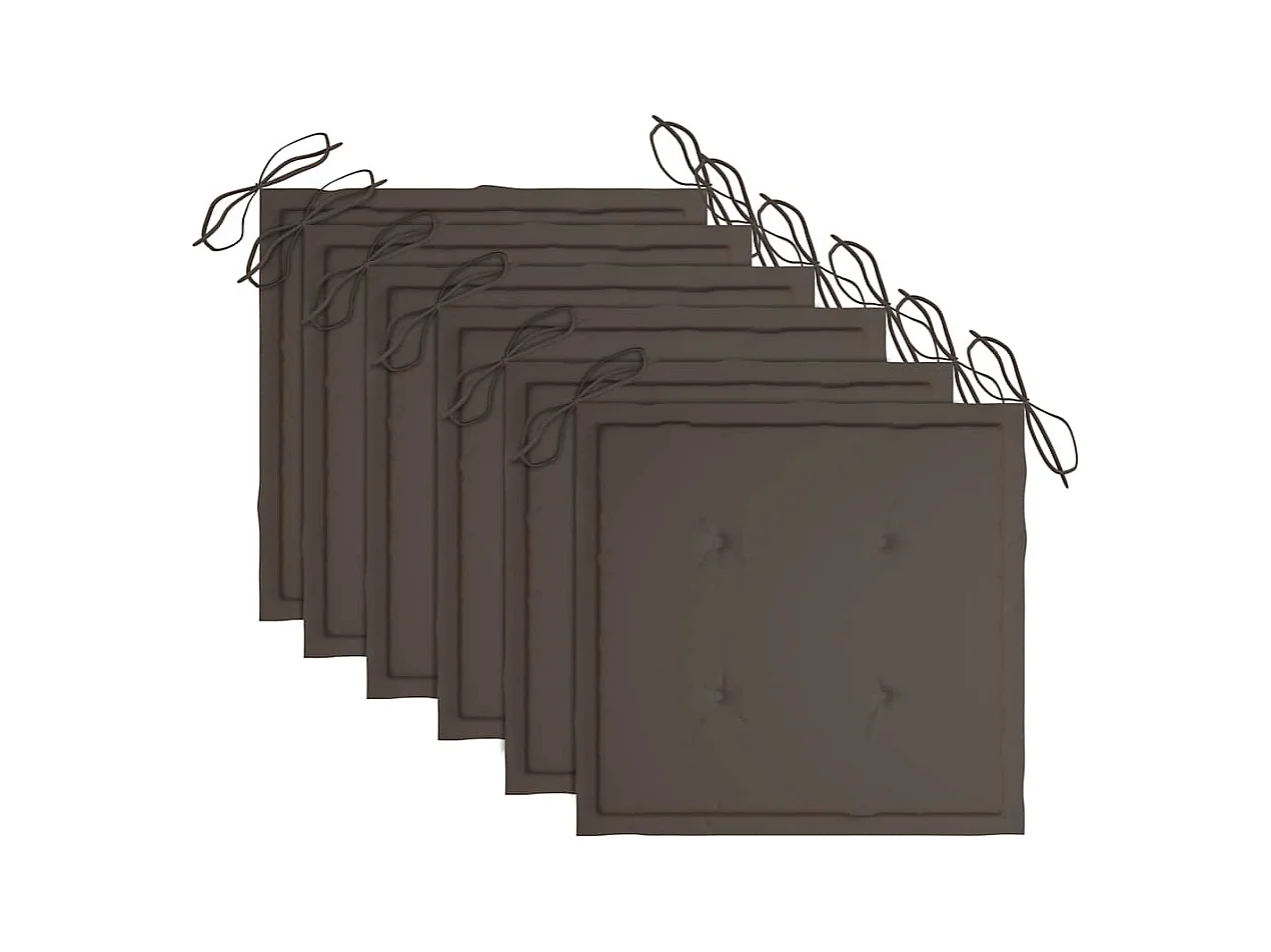 Chaises pliables de jardin 6 pièces avec coussins Bois d'acacia