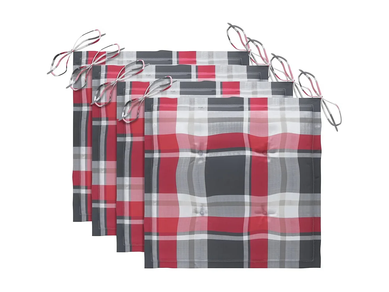 Chaises de jardin 4 pièces avec coussins Bois de teck massif