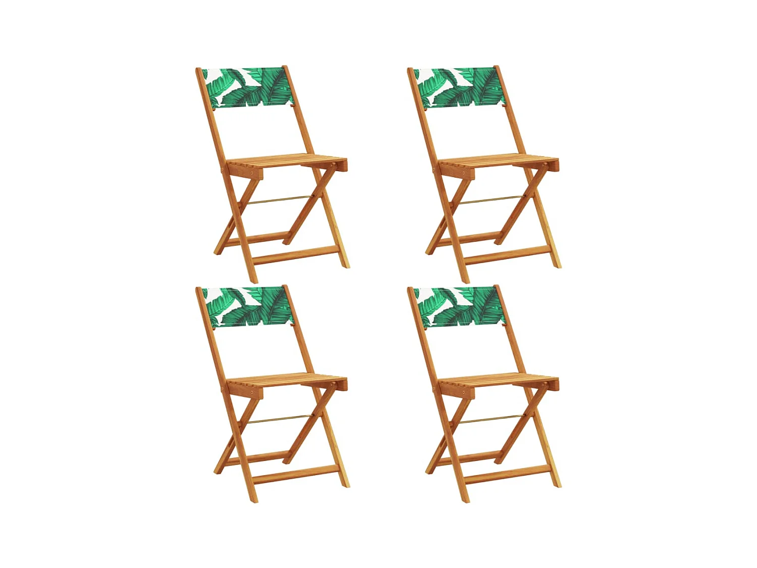 Chaises de jardin pliantes lot de 4 vert tissu et bois massif