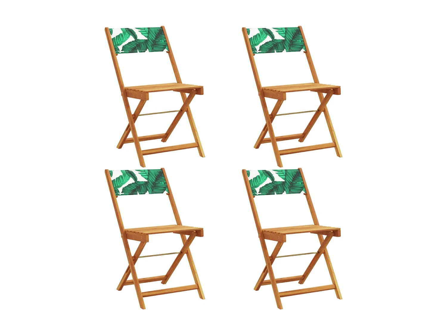 Chaises de jardin pliantes lot de 4 vert tissu et bois massif