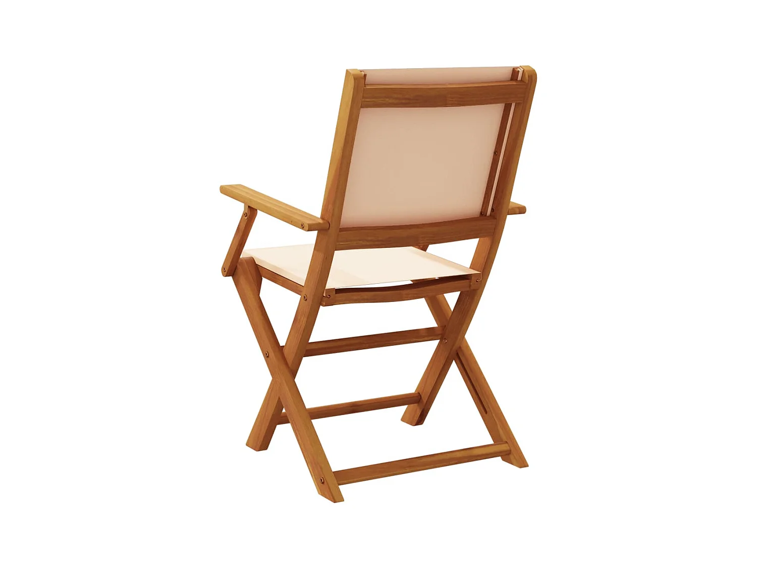 Tuinstoelen 4 stukkeninklapbaar stof en massief hout beige