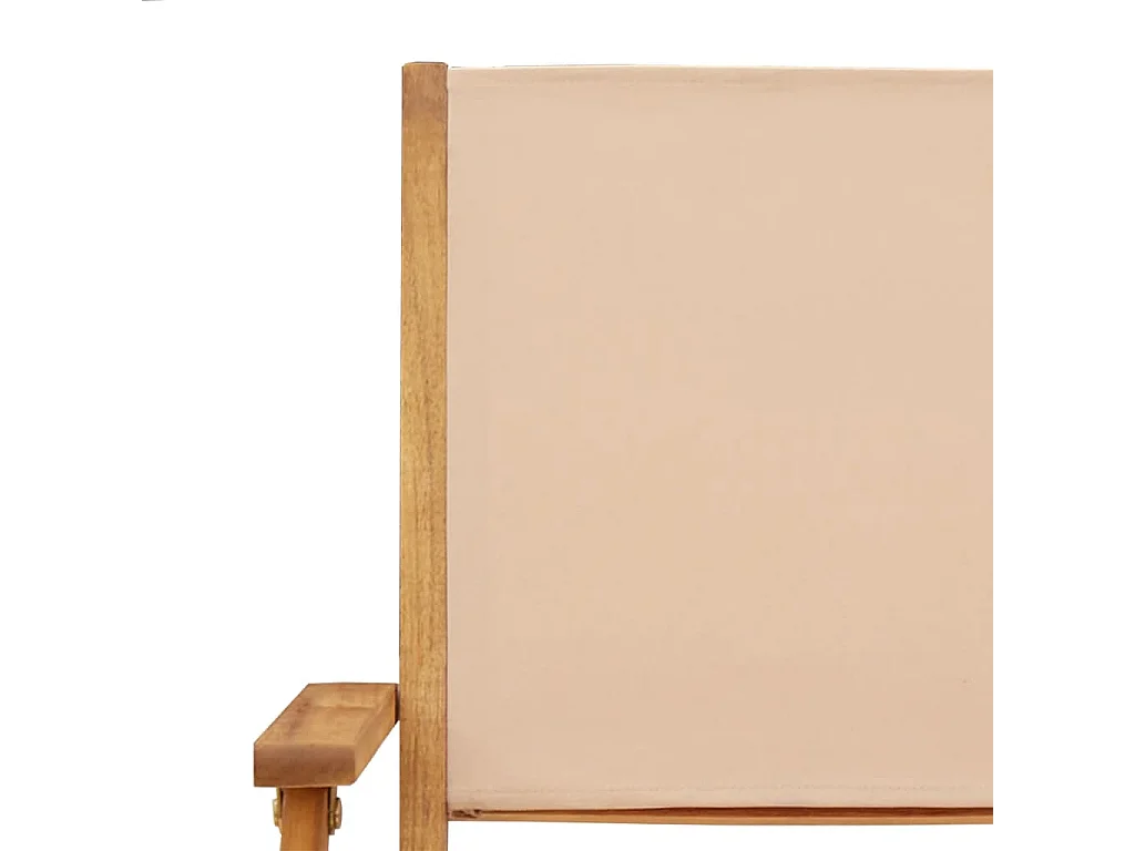 Sillas de jardín plegables 4 unidades madera maciza y tela beige