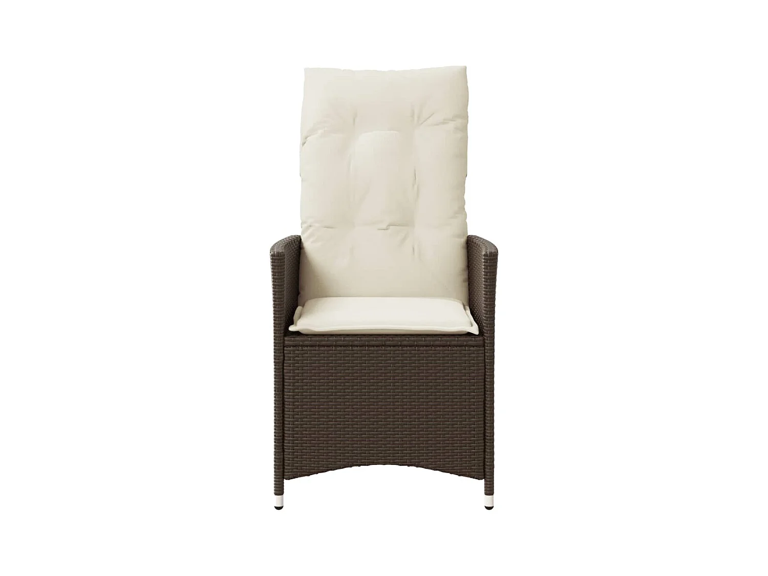 Chaise inclinable de jardin avec coussins marron résine tressée